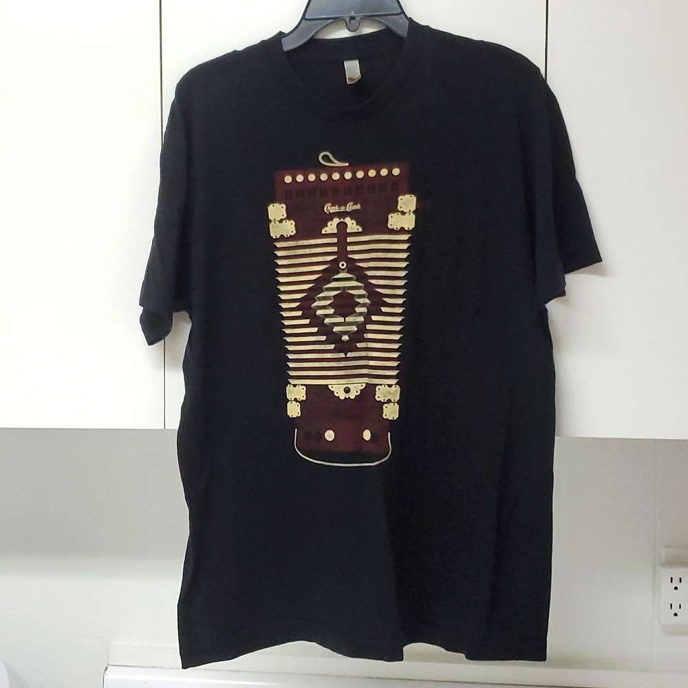 Mens Rubboard Tshirt XL Louisiana Music Black